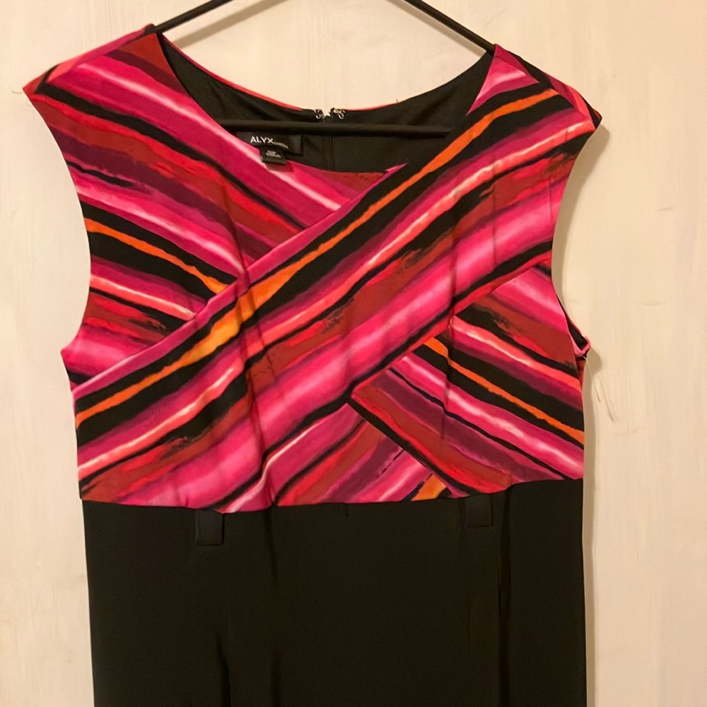 Beautiful black dress with different colors on top